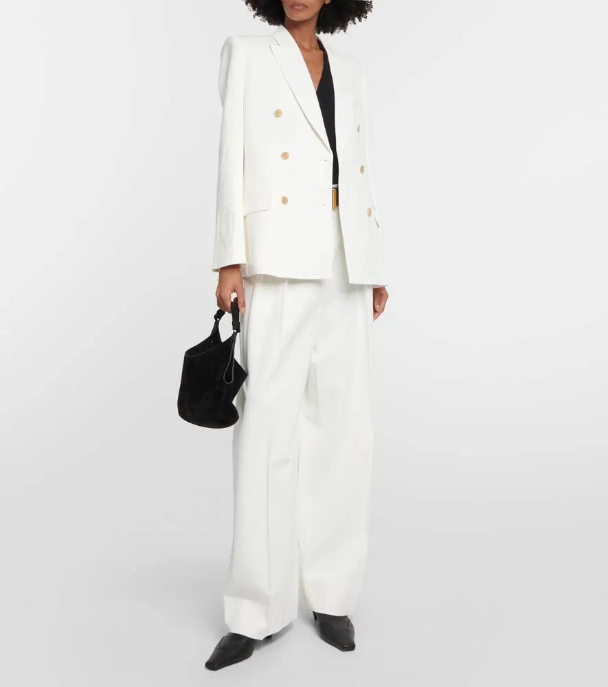 Nathan KHAITE double-breasted blazer, white