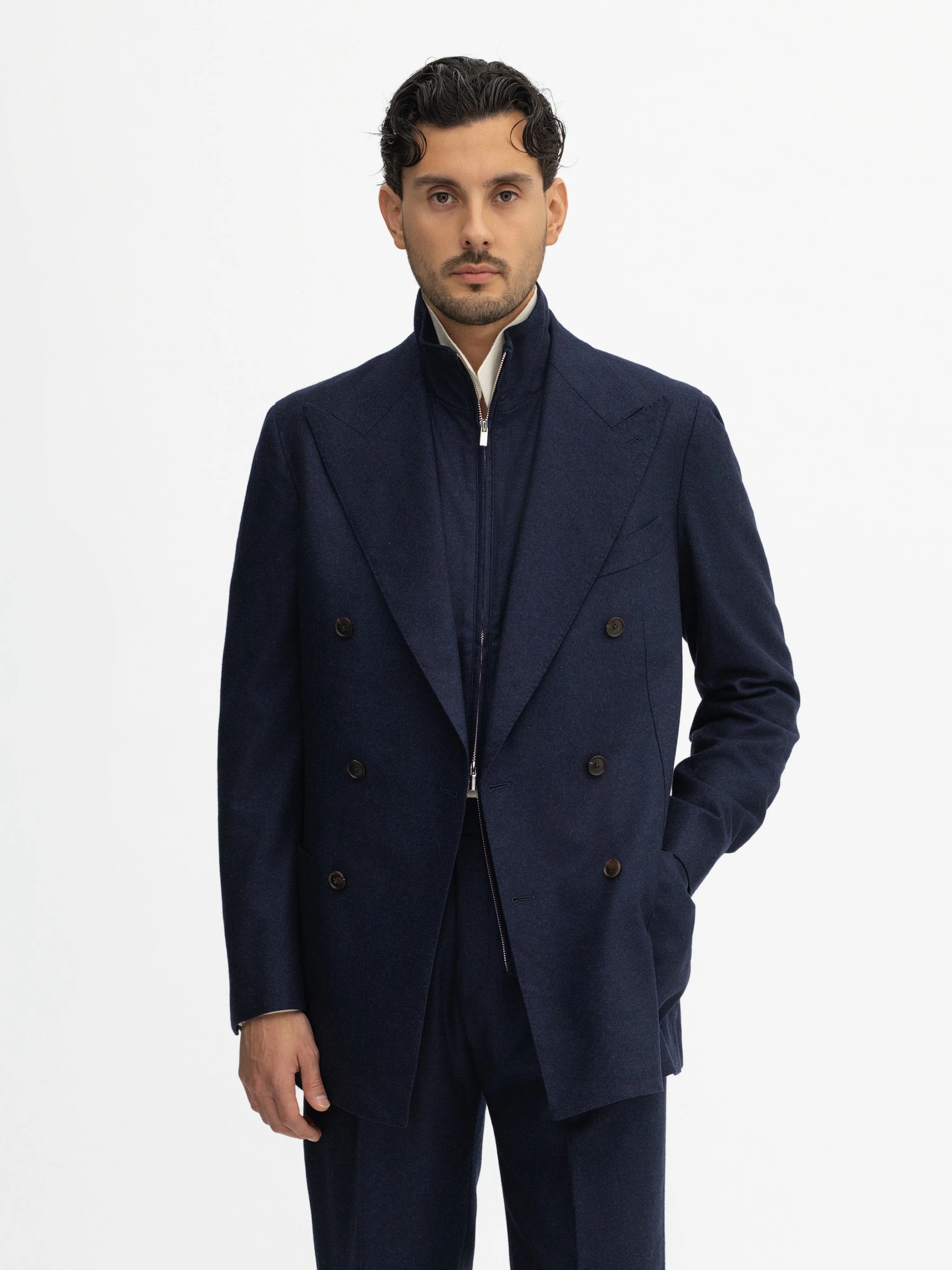 Navy Flannel Wool Suit (DB)