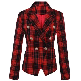 Paddington Double Breasted Classic Plaid Blazer