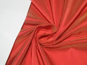 Pure SILK TAFFETA FABRIC orange x gold shot color 44" wide TAF90[5]