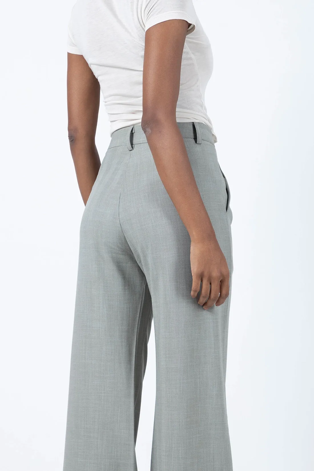 Sage Green Straight Fit Trouser