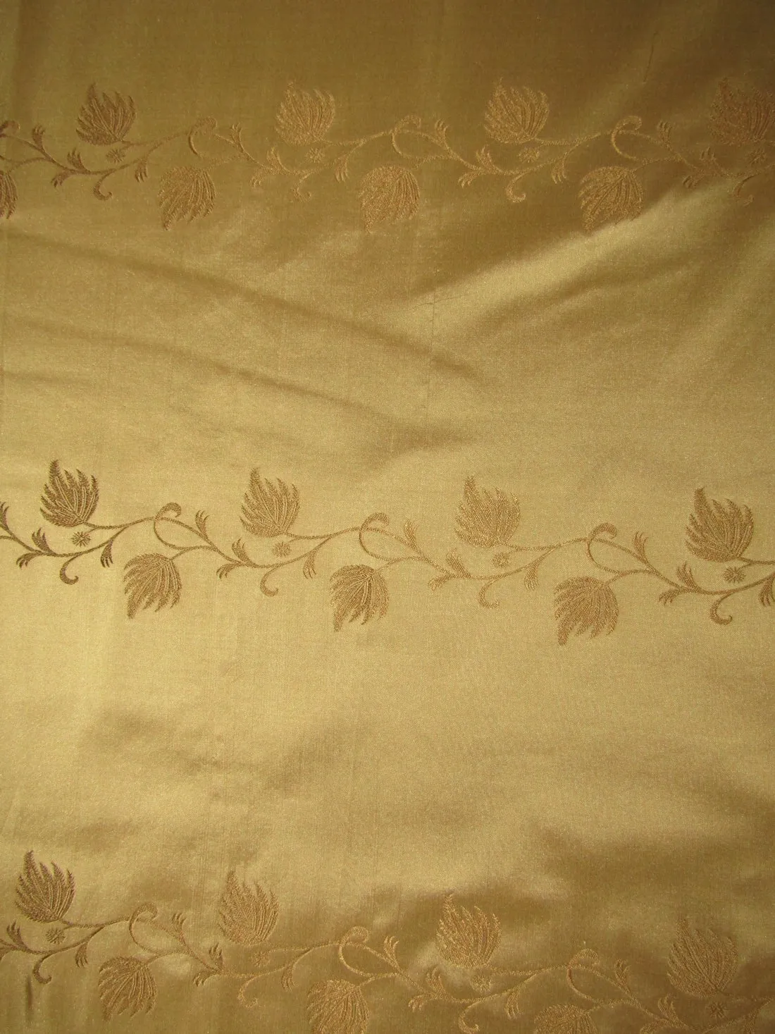 Silk Jacquard taffeta DARK GOLD FLORAL STRIPE TAF#SJ9[1]