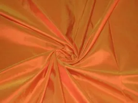 SILK TAFFETA FABRIC 54&quot; ~Orange with gold shot TAF321