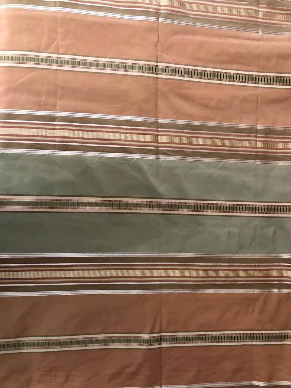 Silk Taffeta Fabric golden / brown /green satin stripes 54" WIDE TAFS155[2]