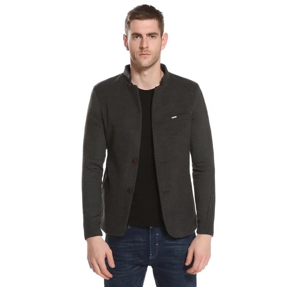 Single Breasted Slim Fit Woollen Blazer