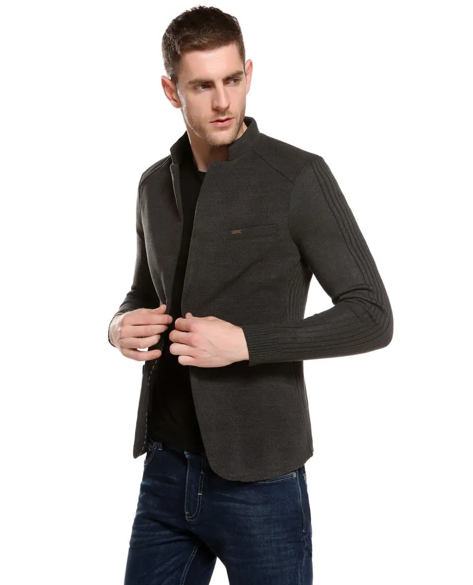 Single Breasted Slim Fit Woollen Blazer