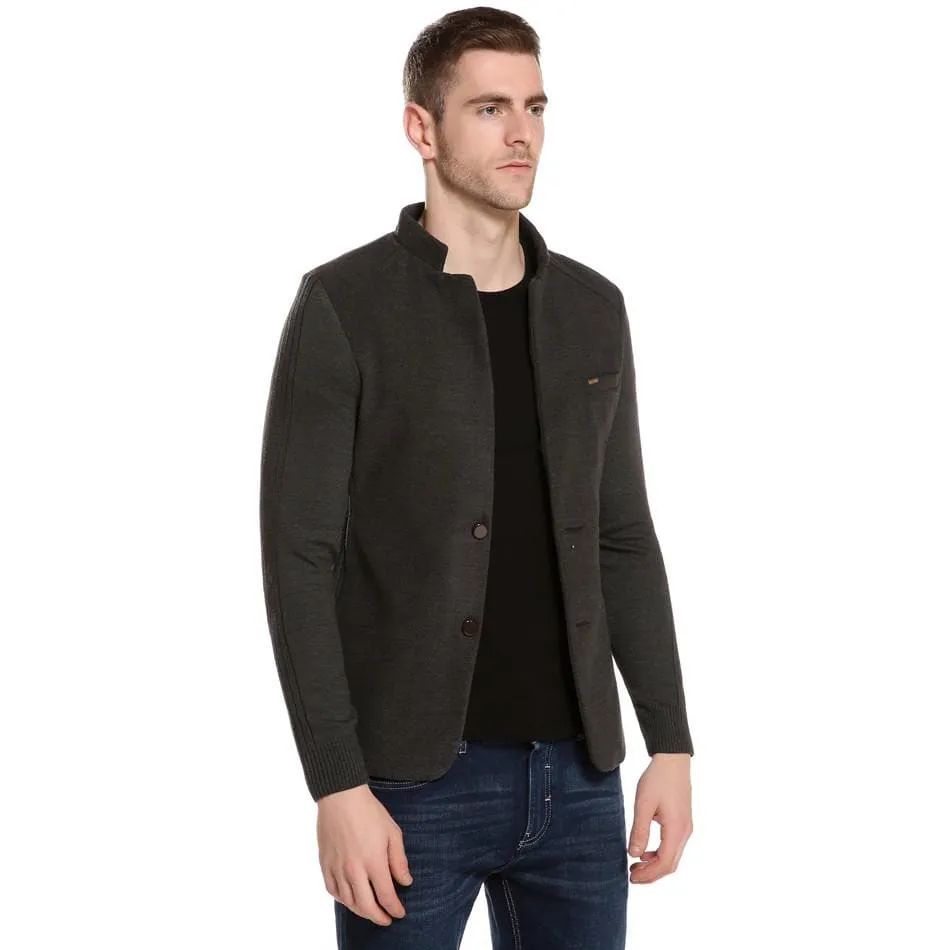 Single Breasted Slim Fit Woollen Blazer