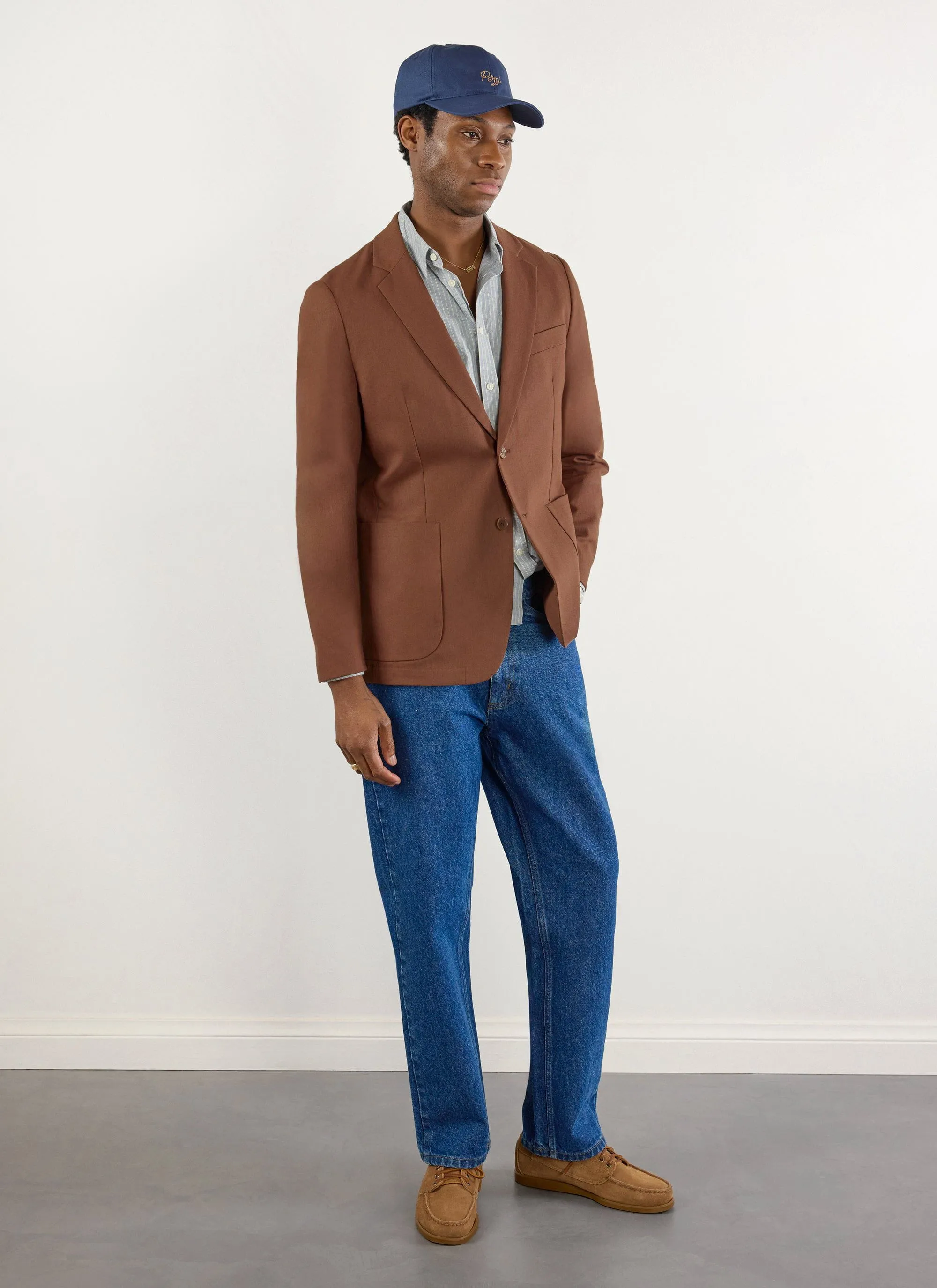 Tailored Linen Blazer | Espresso