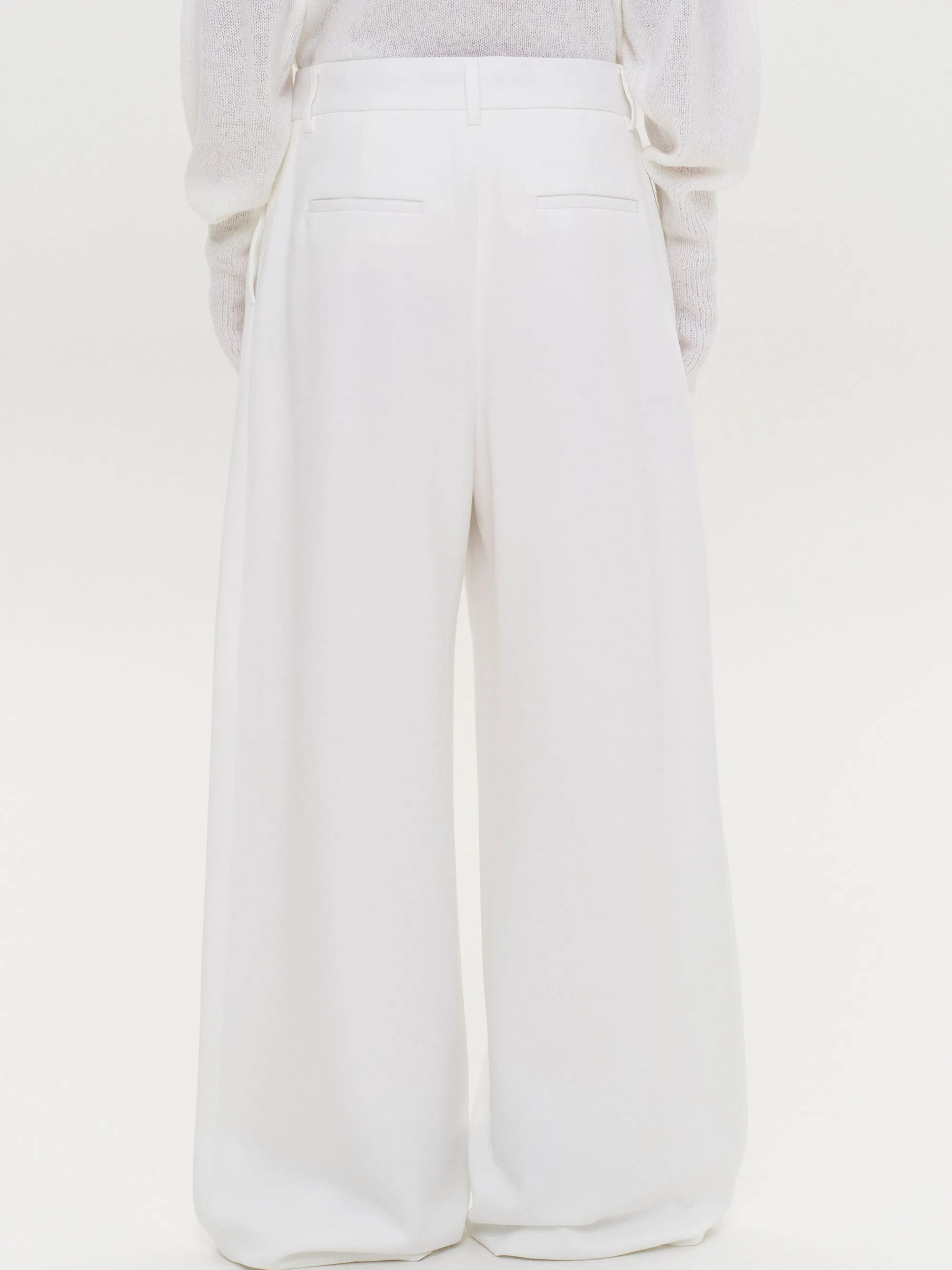 Tailored Sweat Wide Trousers, White