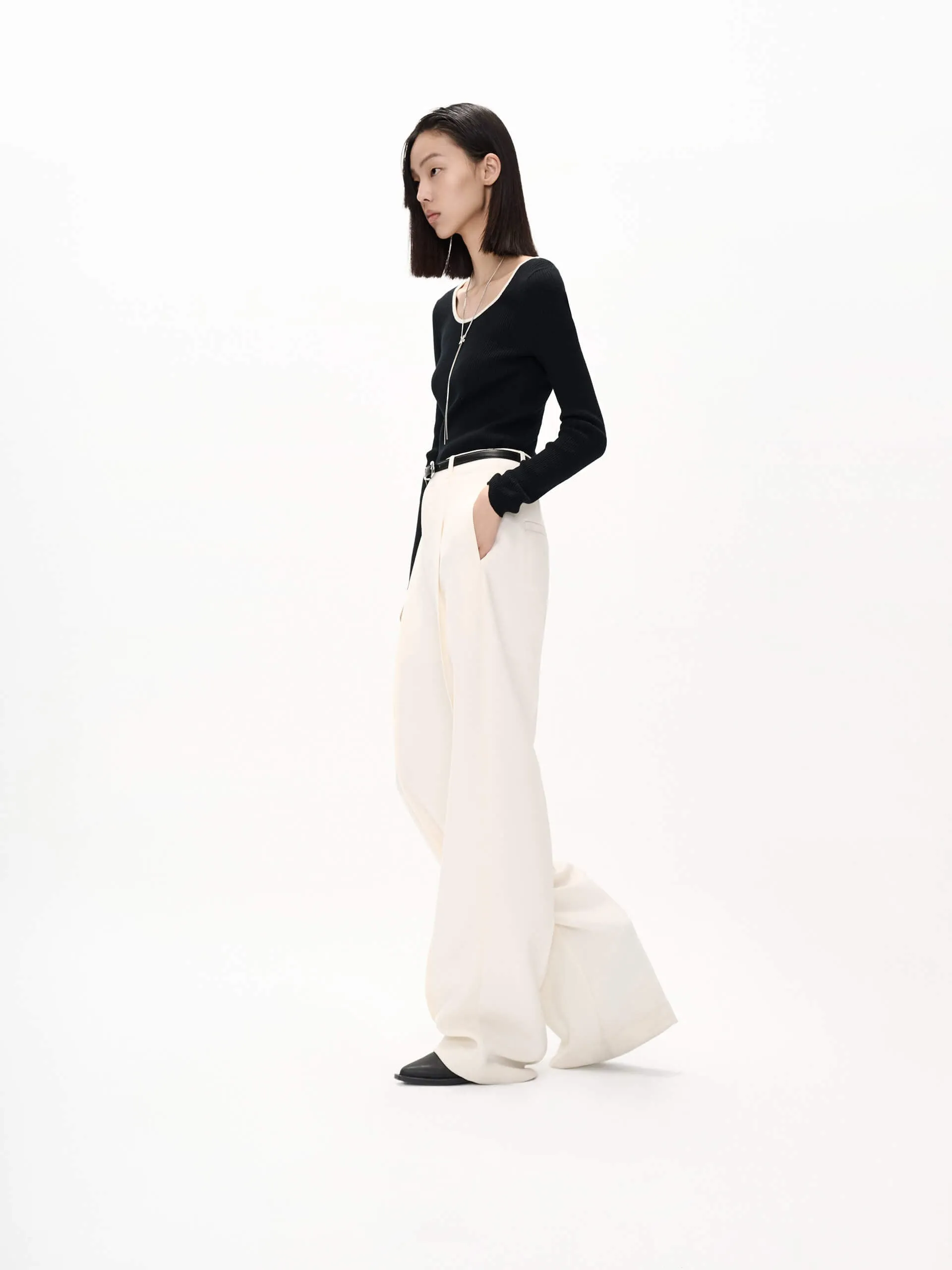 Tailored Wide Leg Trousers