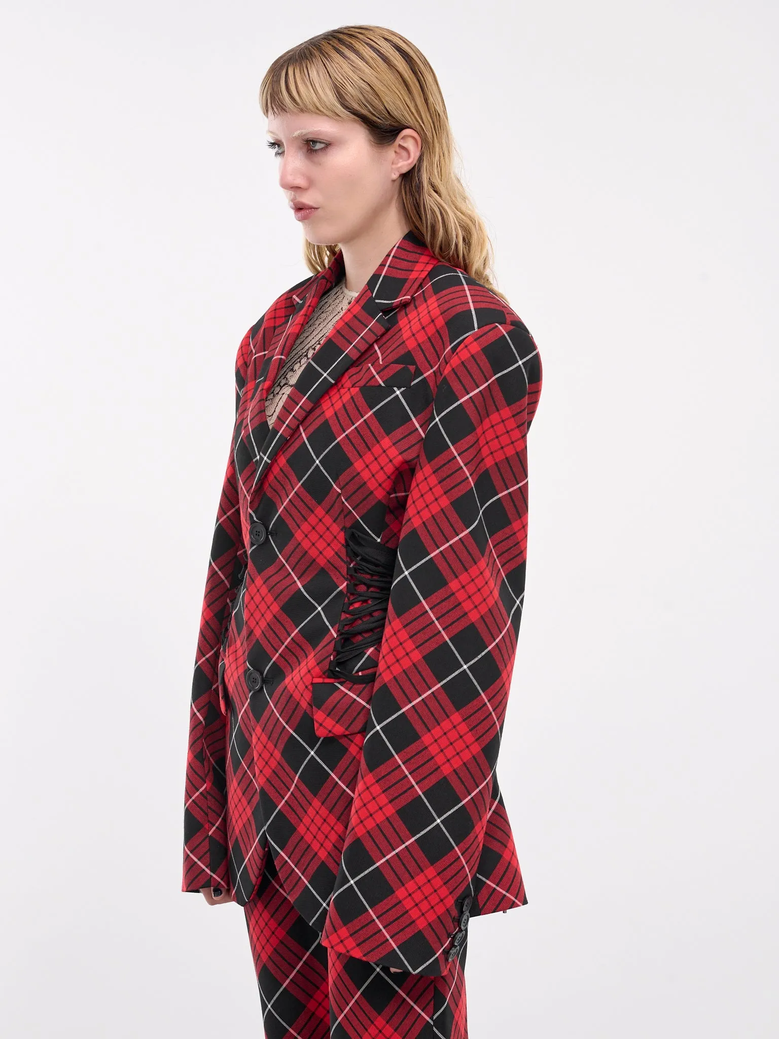 The Tartan Suit Jacket (F-VE074P-C062-300001-RED-MULTI)