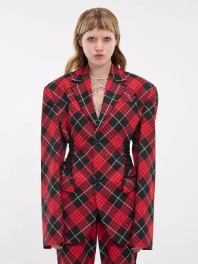 The Tartan Suit Jacket (F-VE074P-C062-300001-RED-MULTI)