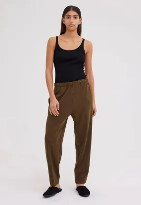 Wells Elasticated Pant - Dark Olio Green