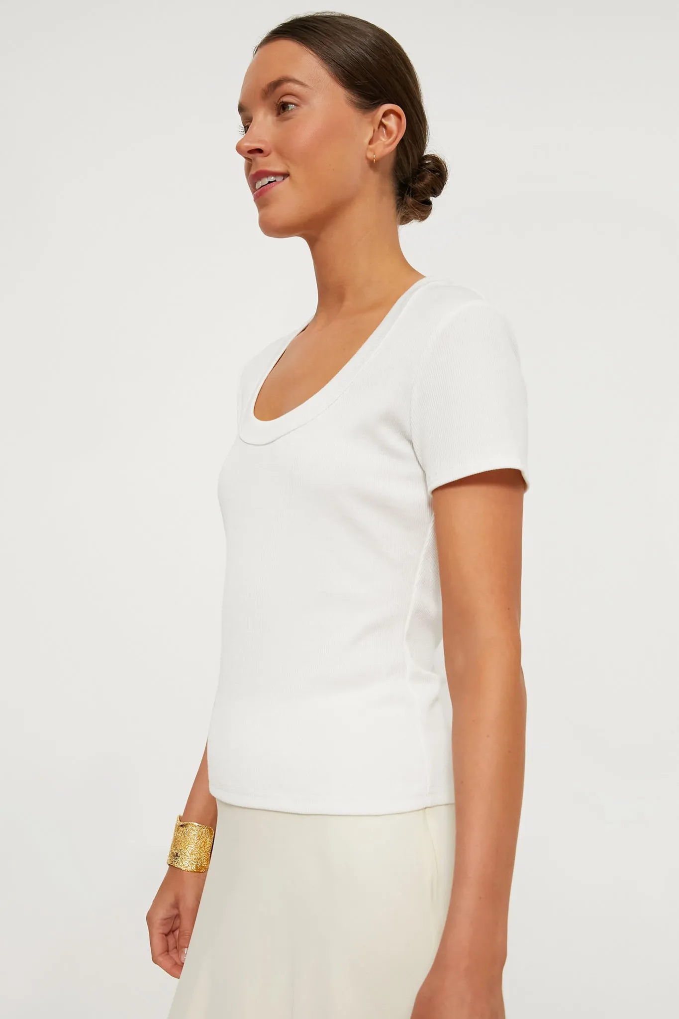 White Scoop Neck Tee